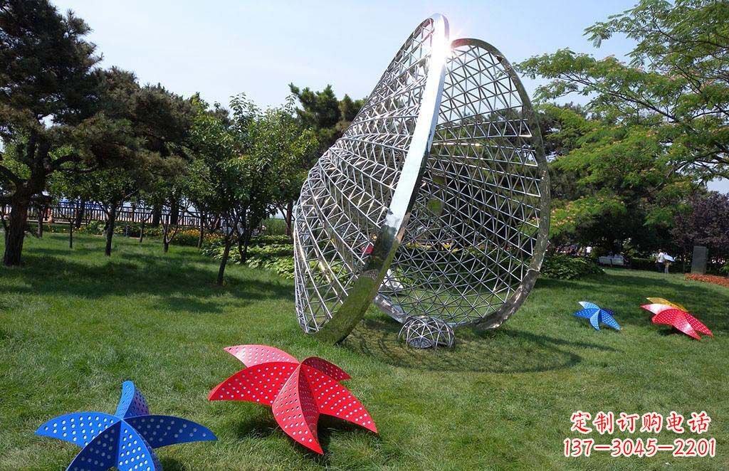 上海精美不锈钢贝壳海星景观雕塑