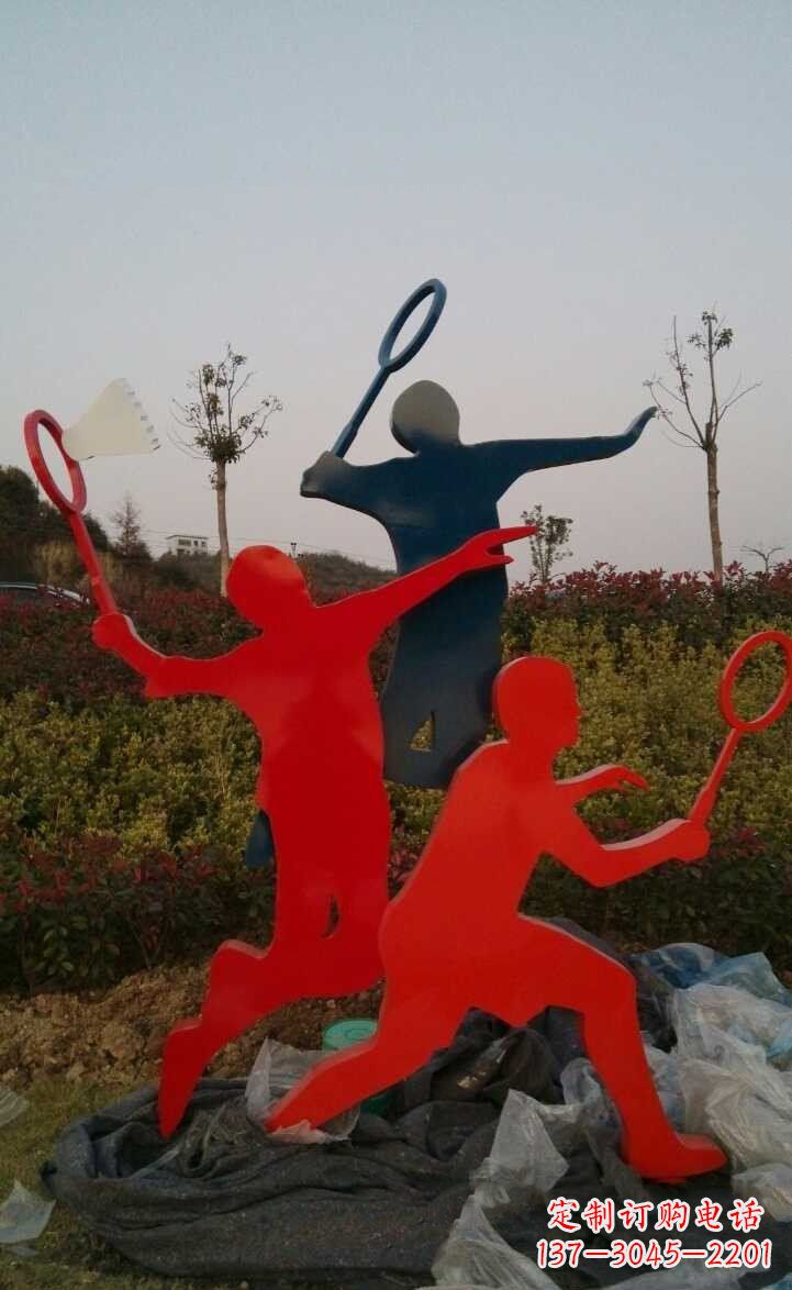 上海青春活力 羽毛球抽象雕塑