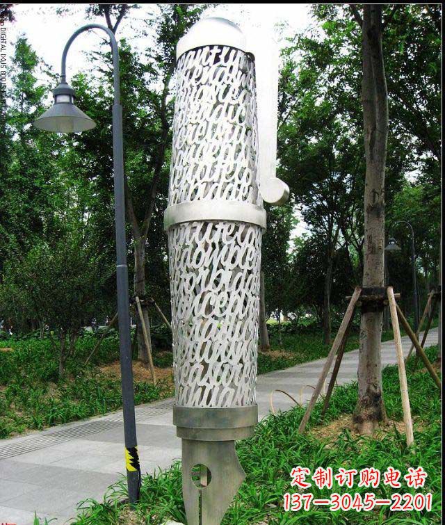 上海公园和空间绚丽抽象钢笔雕塑