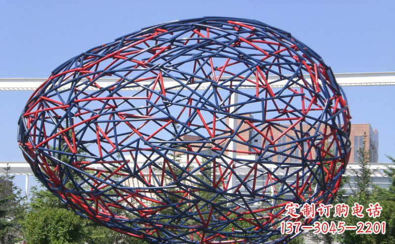 上海公园不锈钢抽象恐龙蛋雕塑