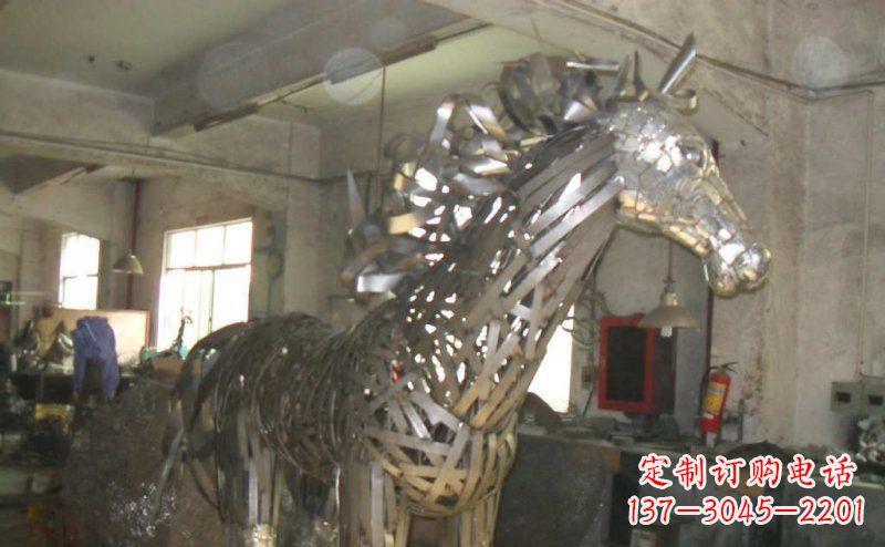上海不锈钢抽象马动物雕塑