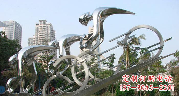 上海不锈钢自行车抽象雕塑