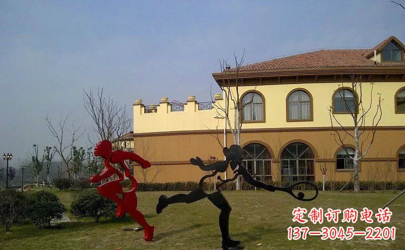 上海优雅的豪迈!不锈钢抽象运动员人物雕塑