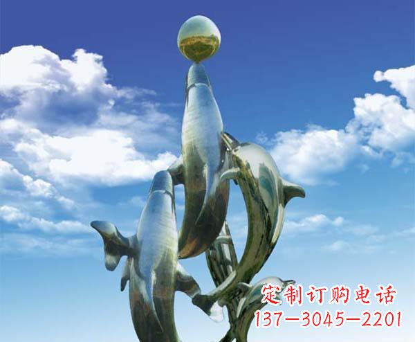 上海有定制|不锈钢|大型海豚雕塑