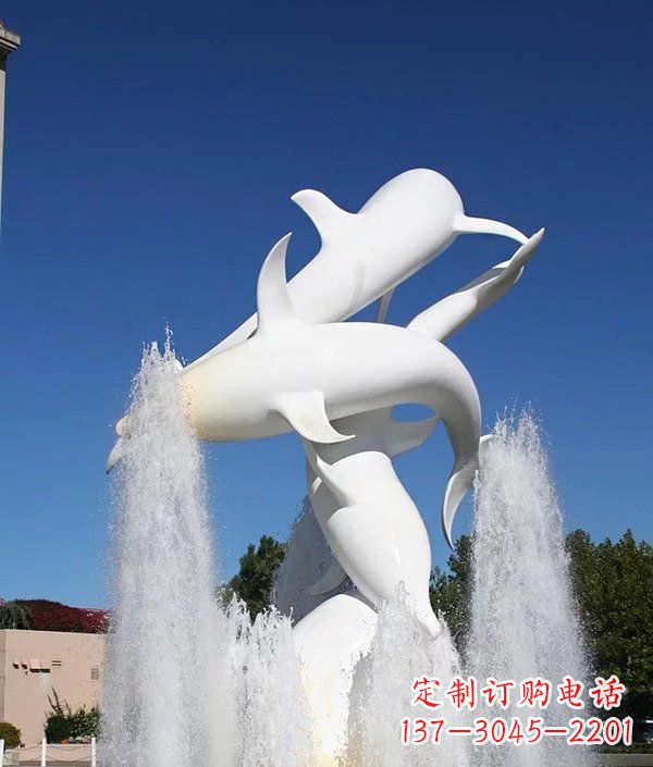 上海完美纪念,精致的不锈钢海豚雕塑