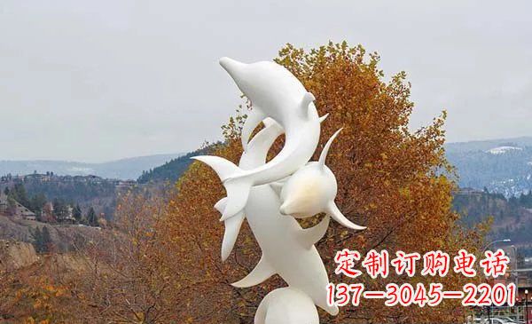 上海公园不锈钢海豚动物雕塑