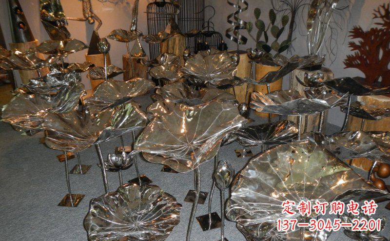 上海抛光不锈钢荷叶雕塑