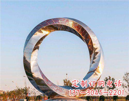 上海精美的不锈钢圆环景观雕塑