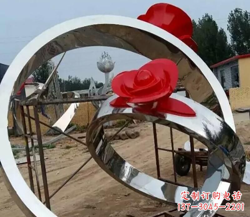 上海精致的不锈钢戒指雕塑