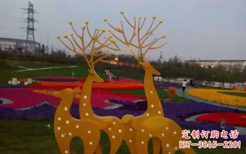 上海不锈钢美陈动物鹿雕塑