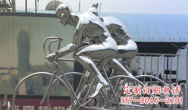 上海不锈钢骑行自行车雕塑