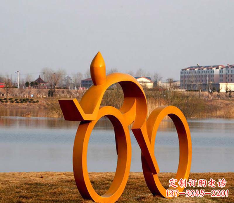 上海产品名称健康运动不锈钢骑自行车人物雕塑