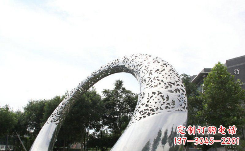 上海优雅定制不锈钢圆形拱门雕塑