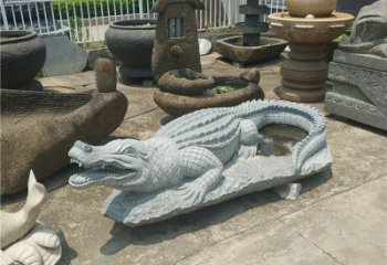 上海精美的鳄鱼花岗岩动物雕塑