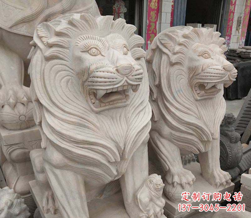 上海西洋狮石雕动物雕塑