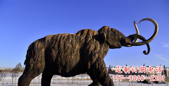 上海公园抽象大象动物铜雕 (2)