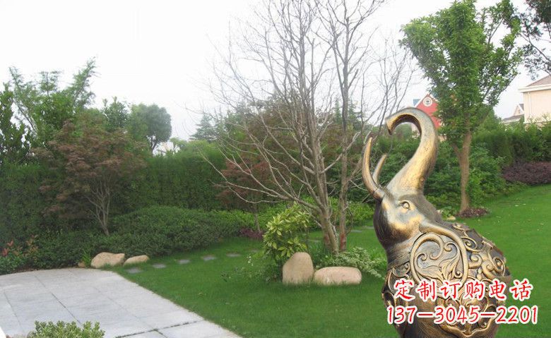 上海公园装饰用铜制小象雕塑