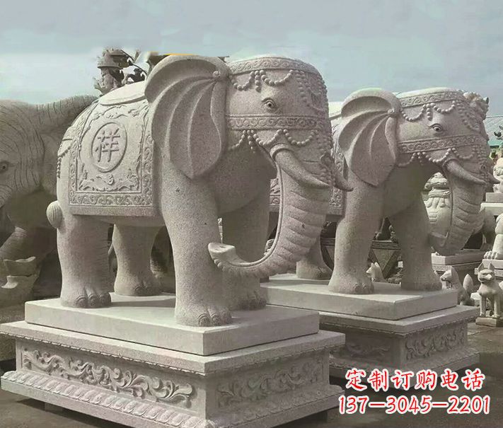 上海精美大象大理石雕塑