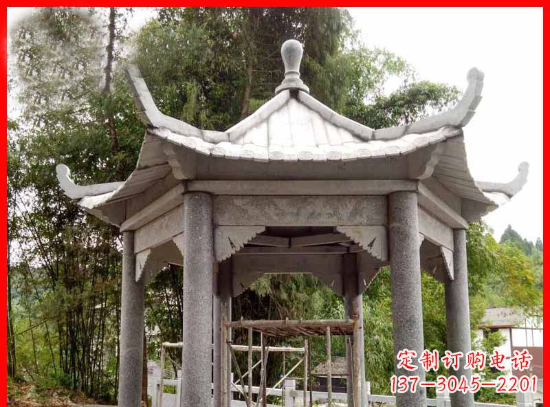 上海复古公园石凉亭雕塑