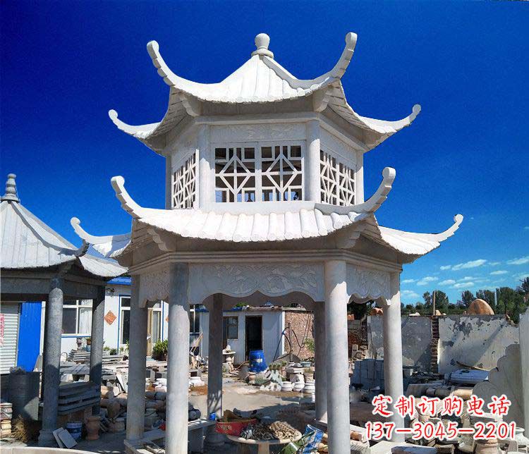 上海大理石双层凉亭雕塑