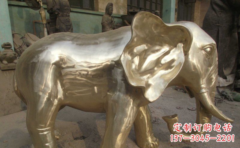 上海公园大象动物铜雕_2