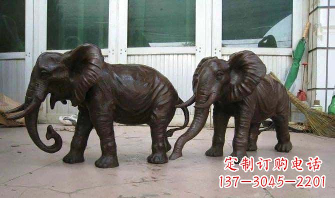 上海传统文化雕塑雕刻大象招财神像
