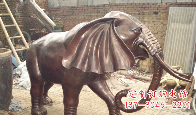 上海精美细腻的铸铜大象雕塑