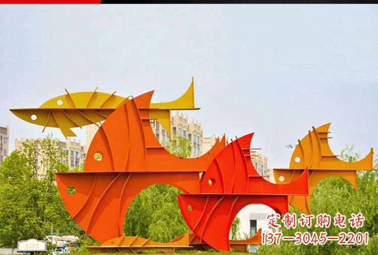 上海大型不锈钢鲤鱼雕塑