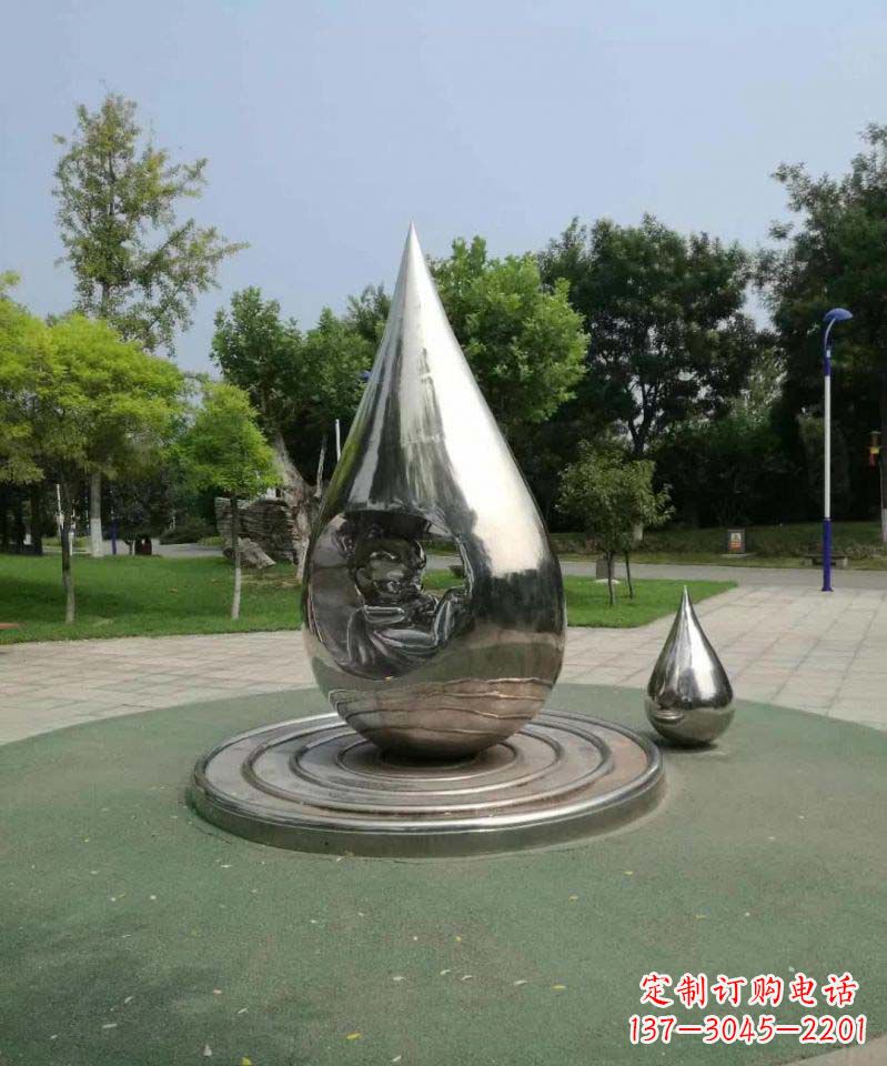 上海电镀不锈钢水滴雕塑