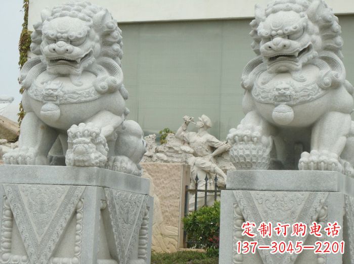 上海高端大理石狮子石雕