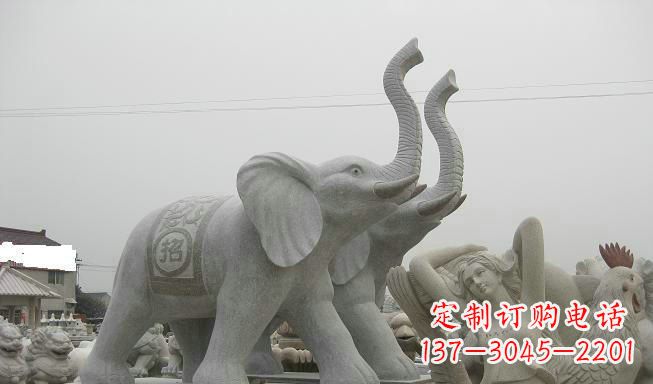 上海公园动物长鼻大象石雕
