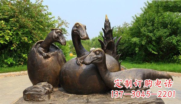 上海公园仿真恐龙铜雕