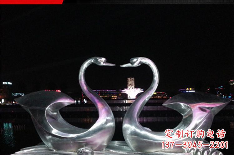 上海中领雕塑定制不锈钢仙鹤雕塑