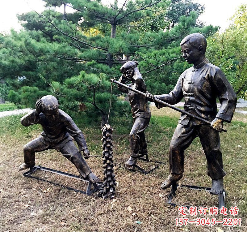 上海优雅精致的儿童铜雕