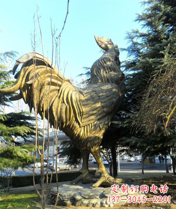 上海艺术级公鸡大型铜雕