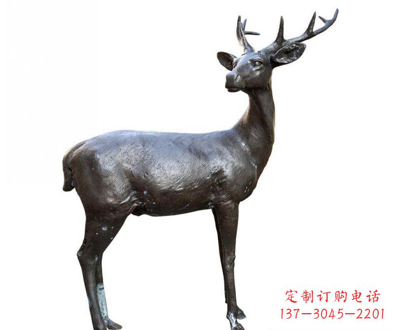 上海铜雕回头鹿动物雕塑
