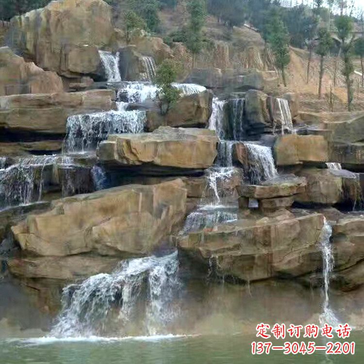 上海中领雕塑公园假山流水景观雕塑