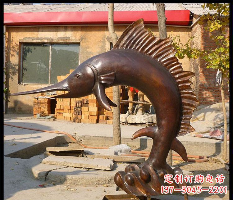 上海动物雕塑——海洋剑鱼铜雕