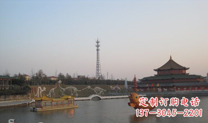 上海静谧自然,金鱼铜雕精美绝伦