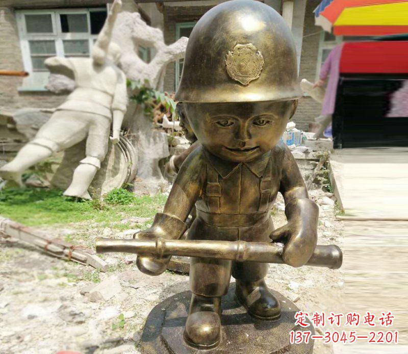 上海精致细腻的交通警察铜雕