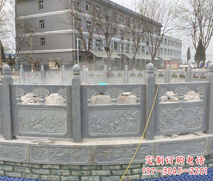 上海公园景观大理石栏板雕塑