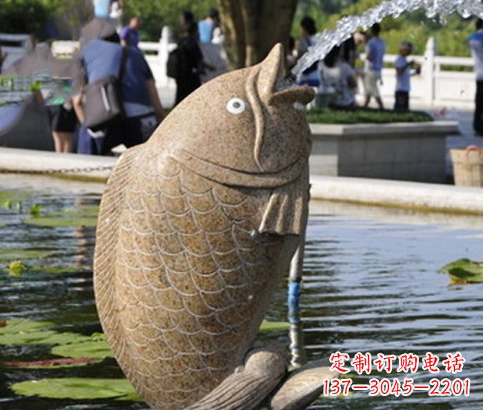 上海大理石鲤鱼喷泉石雕