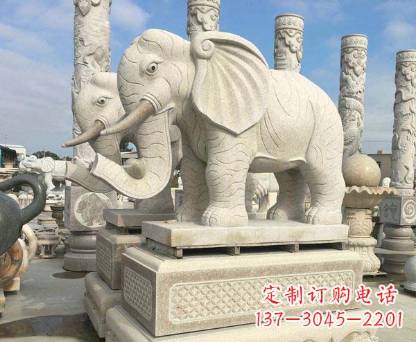 上海大理石招财大象雕塑