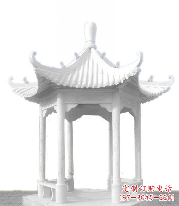 上海汉白玉石凉亭雕塑
