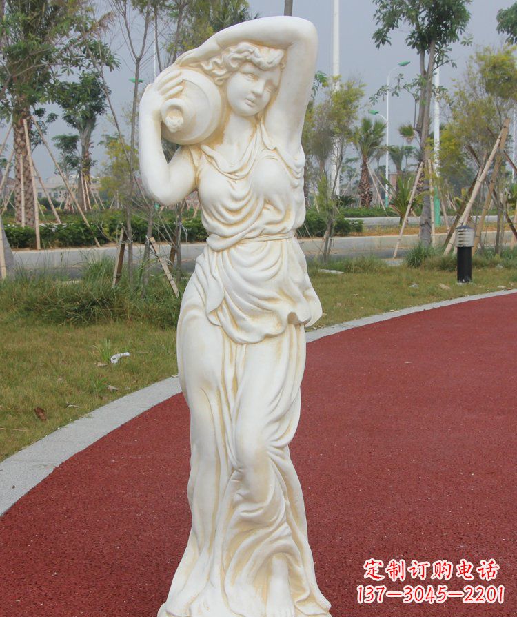 上海公园景观汉白玉仕女石雕