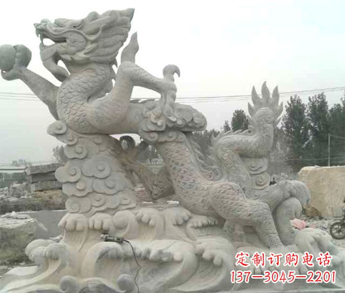 上海精美青龙出水石雕