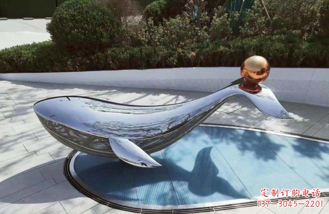 上海公园镜面不锈钢海豚雕塑