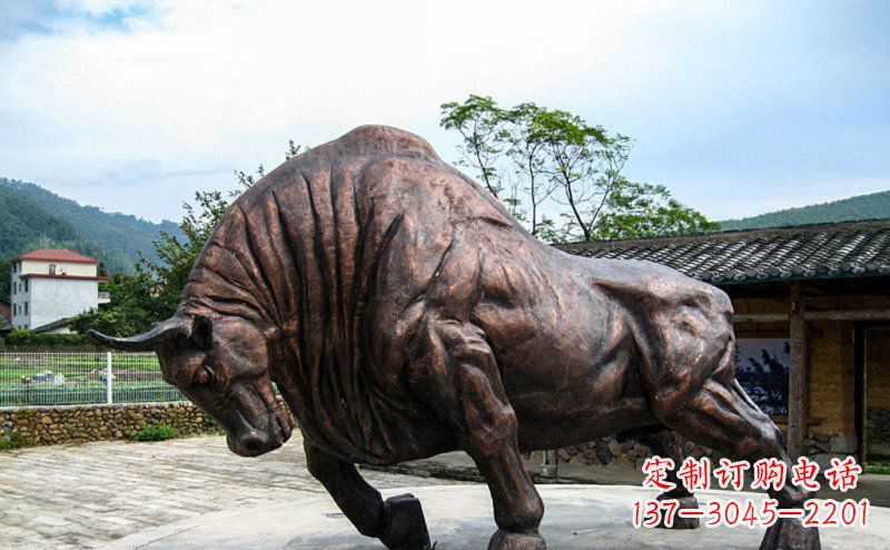 上海公园开荒牛动物铜雕