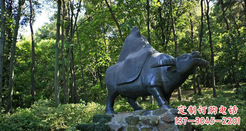 上海铜雕“老子骑牛西行”雕塑