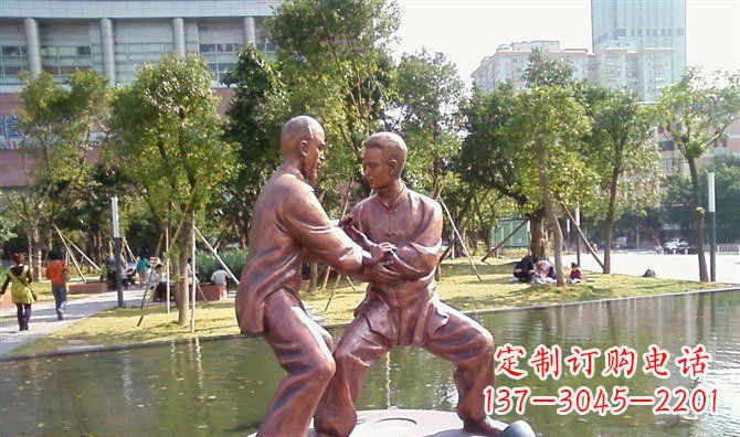 上海太极拳铜雕精美工艺品